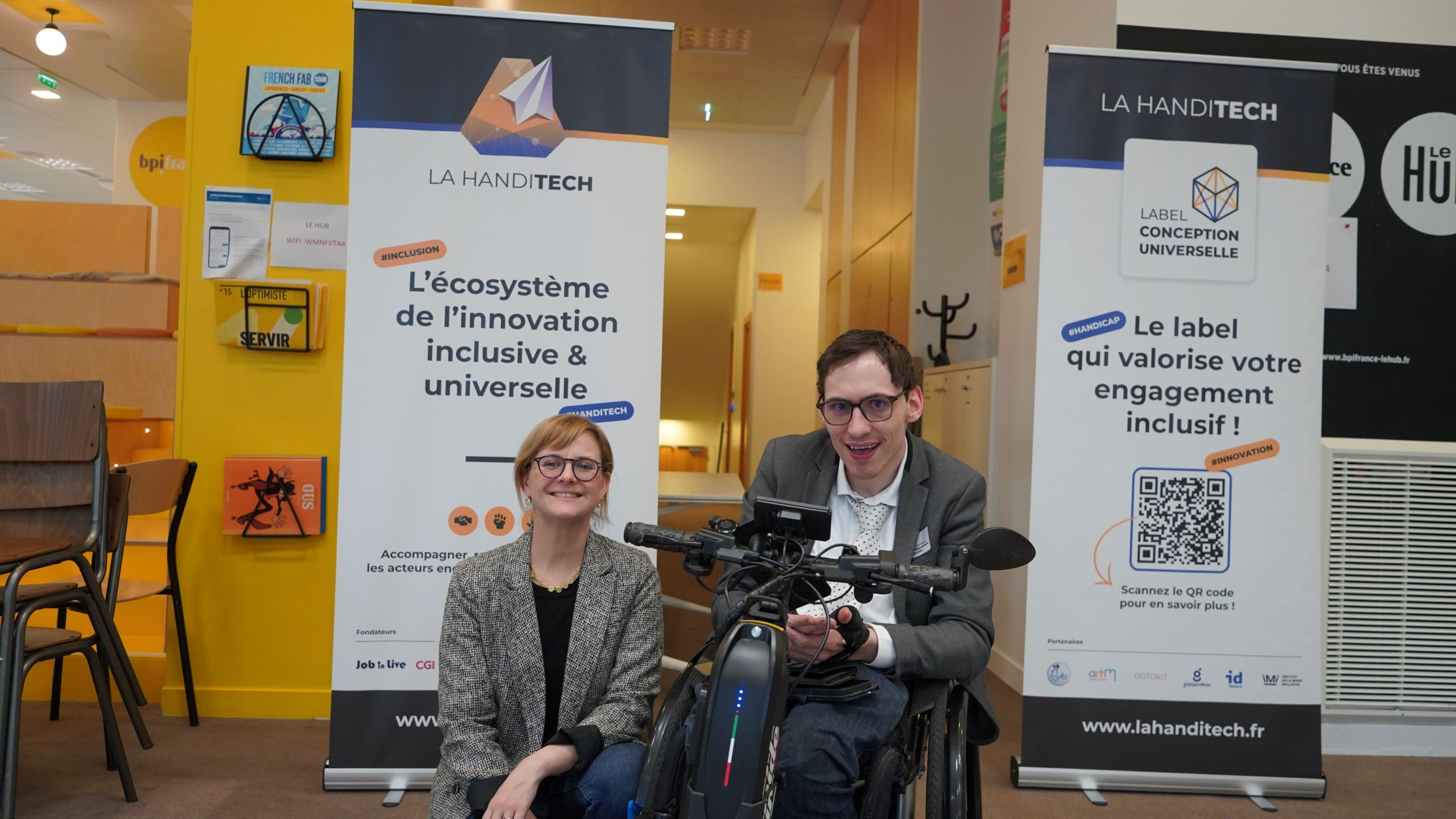 Laurence Vergès, directrice de l'association La Handitech présente le label conception universelle